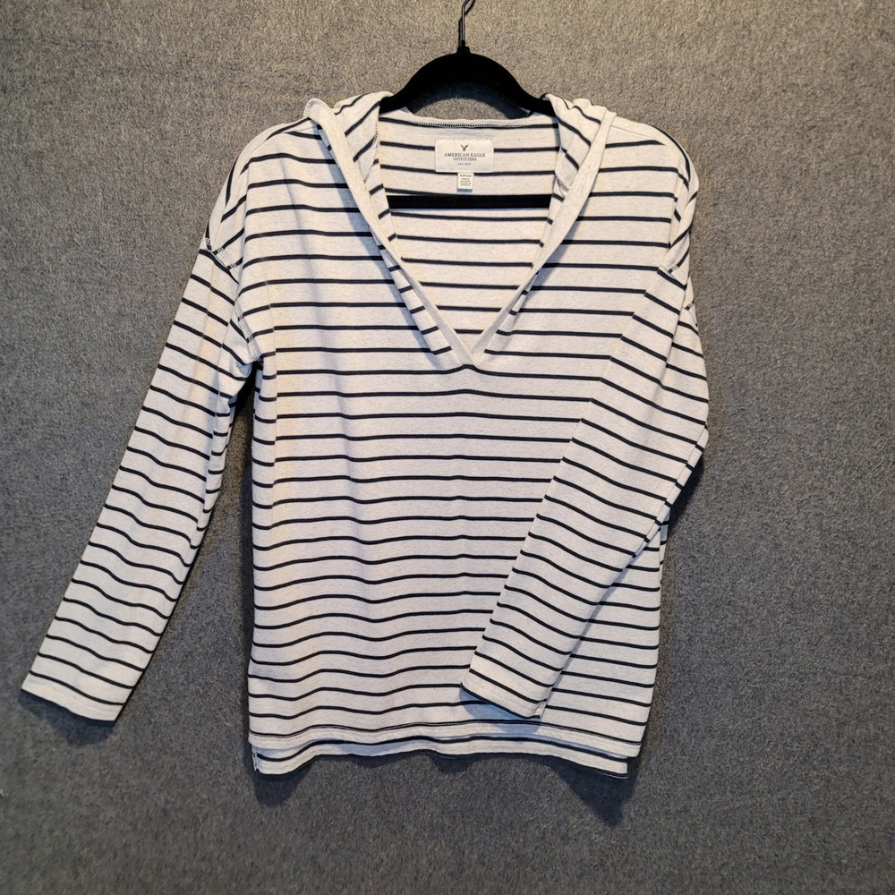 American Eagle Outfitters Striped Hoodie Pullover Long Sleeve Casual‎ Top S